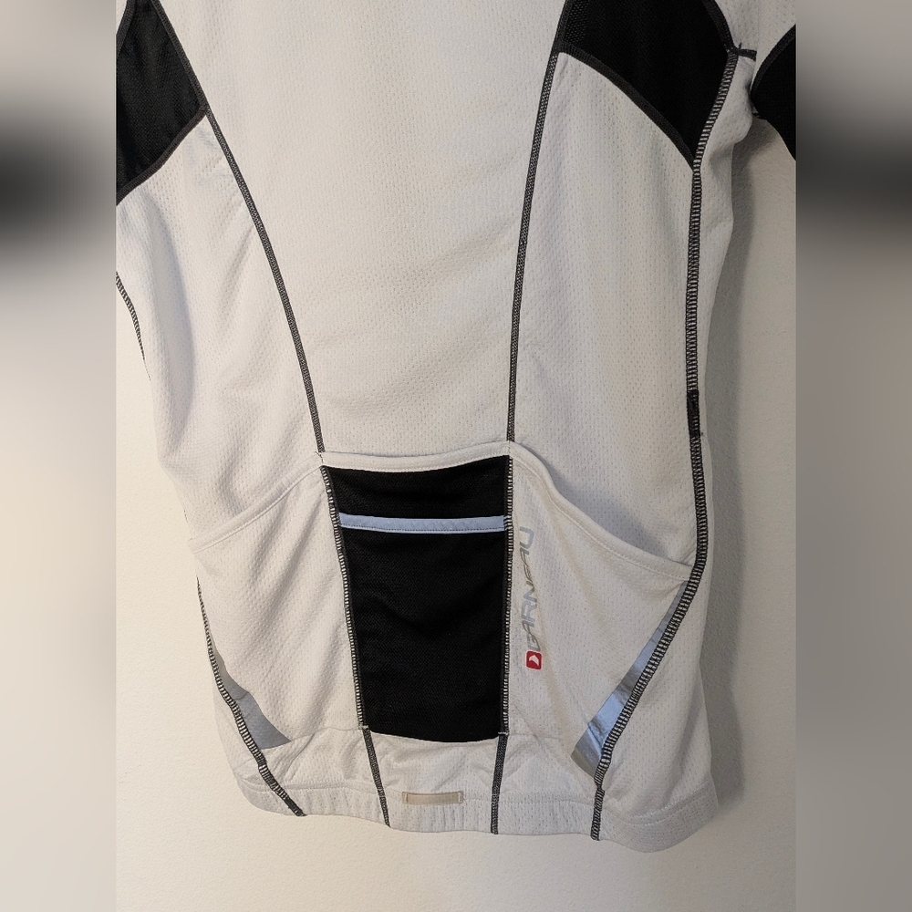 Louis Garneau Men's Cycle Jersey Size S White Black Shirt Full Zip Short Sleeve - Picture 5 of 15